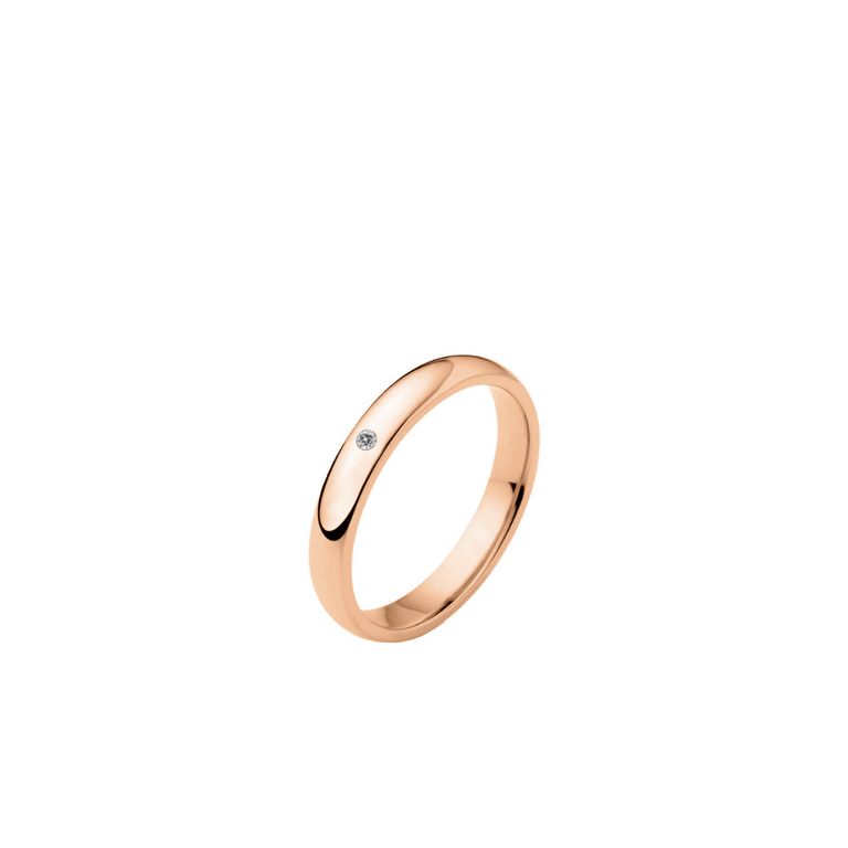 Anillo de matrimonio zircon vitrificado en corte circular