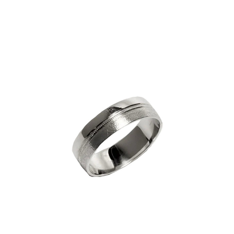 Anillo de matrimonio de 18 kilates brillate y cepillado