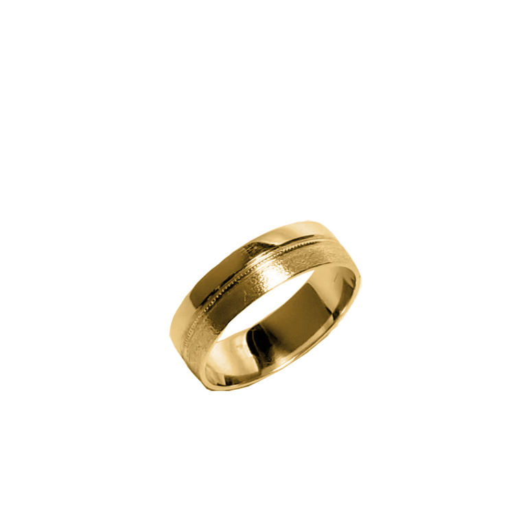 Anillo de matrimonio de 18 kilates brillate y cepillado